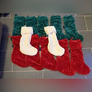 Home Reflections Ribbed Plush Stockings QVC 12 stockings Christmas holiday